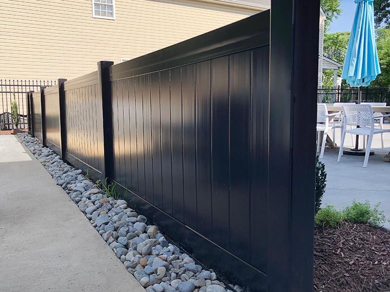 black vinyl fence